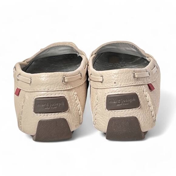 Marc Joseph Sz 8 Beige Leather Prospect Park Tassel Driving Loafers Flats Preppy - Picture 3 of 11